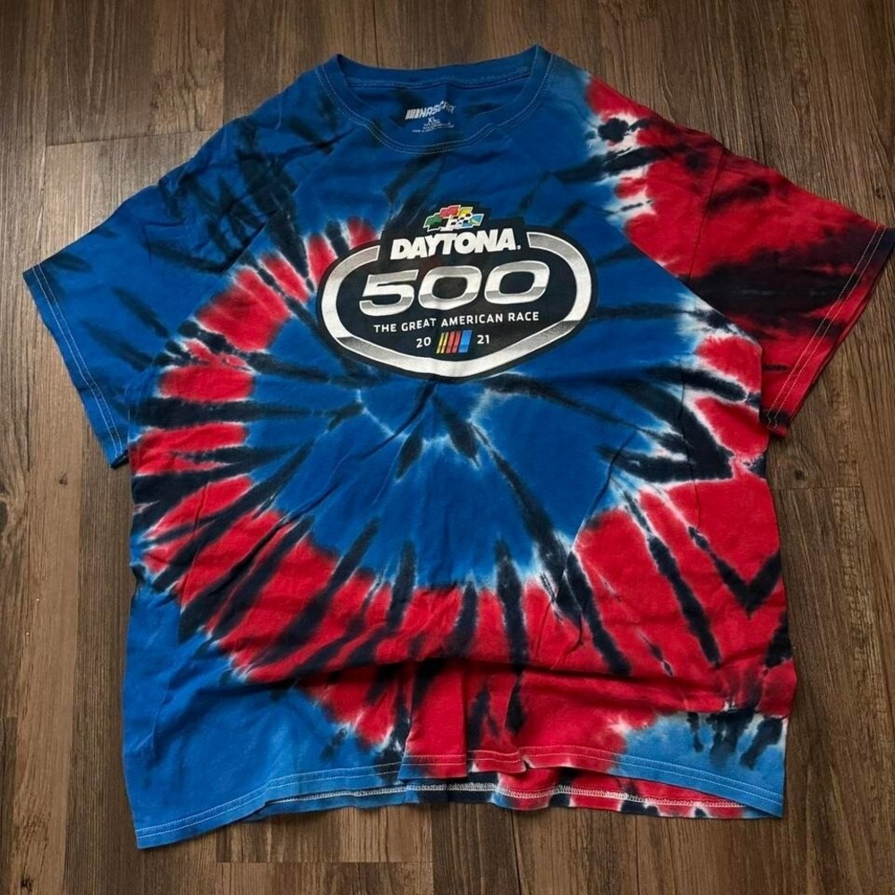 NASCAR Daytona 500 The Great American Race Tie Dye Graphic‎ T Shirt XL